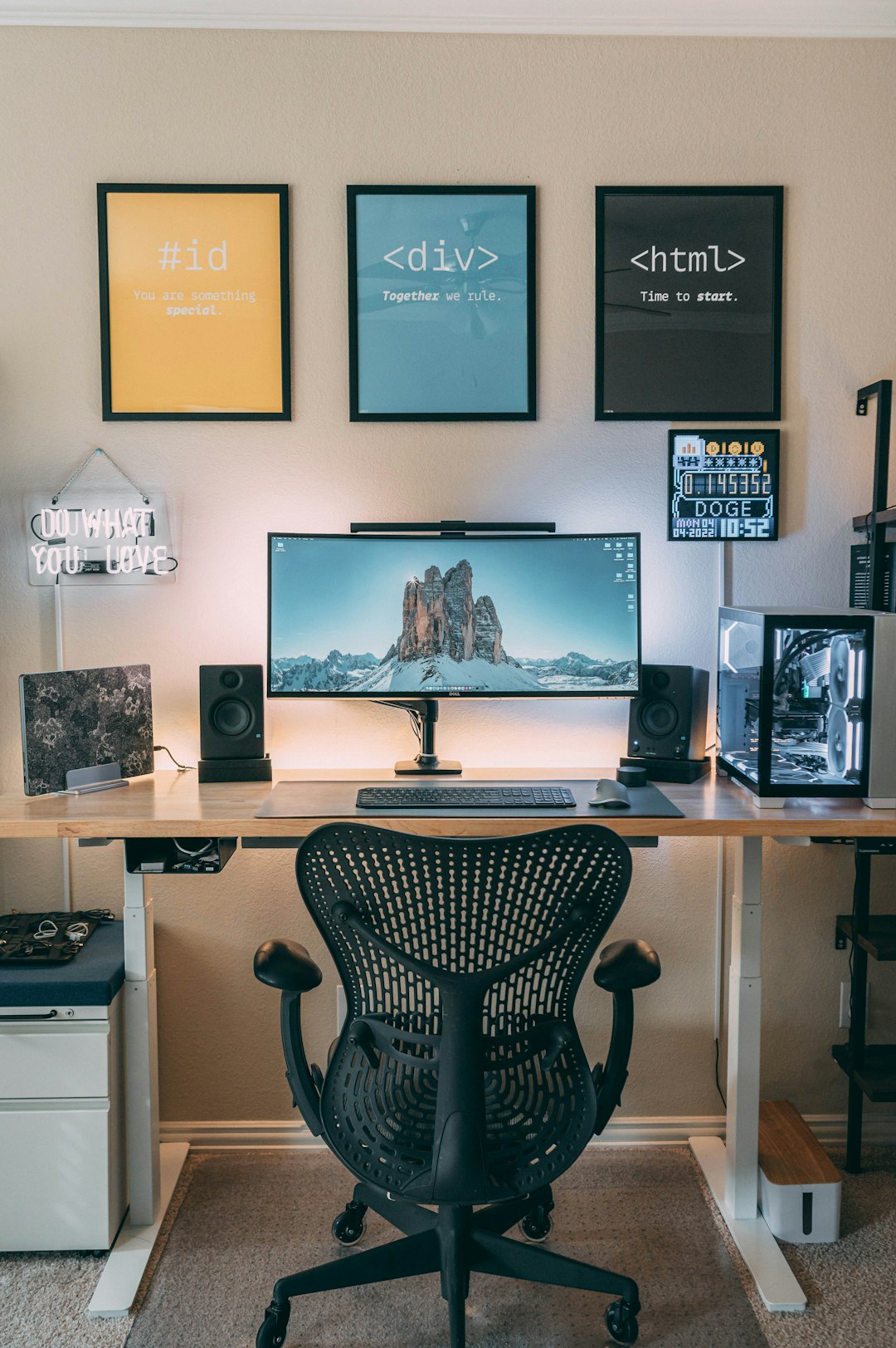 Desk setup for web developer